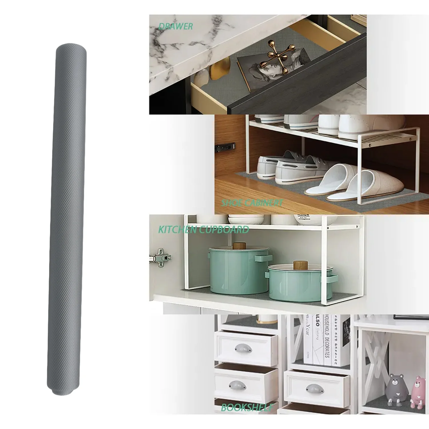 Multipurpose Anti-Slip Bathroom Kitchen Cabinet Drawer Shelf Mat Liner Sheets Roll, Fridge Mat, Tab - Image 5