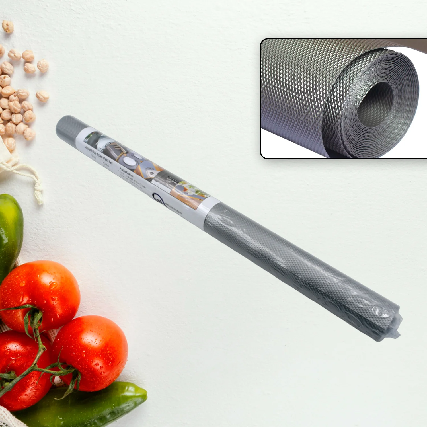 Multipurpose Anti-Slip Bathroom Kitchen Cabinet Drawer Shelf Mat Liner Sheets Roll, Fridge Mat, Tab